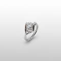 18K White Gold Lab-Grown Diamond IGI Angel's Kiss Ring - Front View