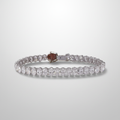 18K White Gold Lab-Grown Diamond Oval Tennis Bracelet - Oval Display View