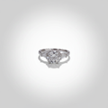 PT950 Lab-Grown Diamond Three-Stone Tapered Baguette Ring - Flat Diagonal View