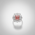 18K White Gold IGI Lab-Grown Pink Diamond Convertible Ring - top view