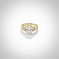 18K Yellow Gold Lab-Grown Diamond Oval Vintage Ring - Front View