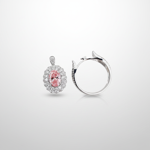 18K White Gold IGI Lab-Grown Pink Diamond Pavé Ring & Pendant
