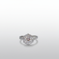 18K White Gold Lab-Grown Diamond Six-Prong Twisted Band Ring - Front View