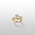 18K Yellow Gold Lab-Grown Diamond Starfield Bypass Three-Stone Ring - Front View