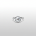 18K White Gold Lab-Grown Diamond Iris Flower Halo Ring - Front View