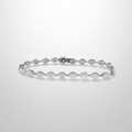 18K White Gold Lab-Grown Diamond Marquise Full Eternity Tennis Bracelet - Oval Display View
