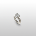 18K White Gold Lab-Grown Diamond IGI Six-Prong Halo Ring - Front View