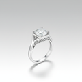 18K White Gold IGI Lab-Grown Diamond Tension Frame Ring - three-quarter view
