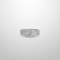 18K White Gold Lab-Grown Diamond Vintage Filigree Six-Prong Ring - Front View